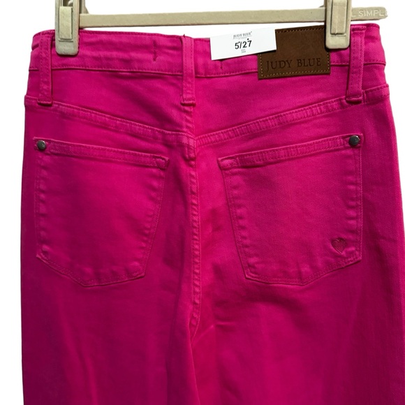 Judy Blue All the Heart Eyes High Rise Hot Pink 90’s Straight Leg Jeans 5 NWT - Picture 7 of 16